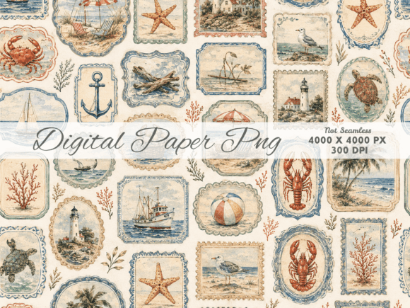 Bringing the Coast to Life with Vintage Ocean Postcards Digital Paper