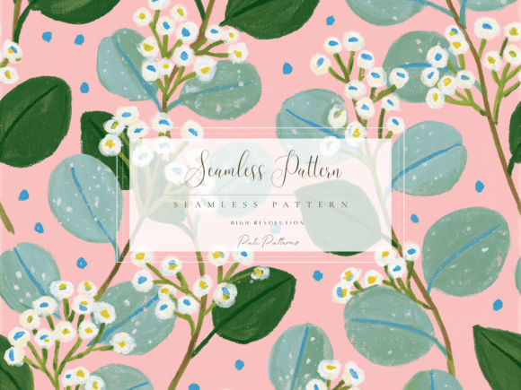 Designing with Nature: The Versatility of a Minimalist Eucalyptus Floral Seamless Pattern PNG