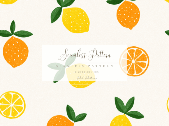 Elevating Visual Storytelling with the Citrus Lemon Orange Seamless Pattern PNG with Background