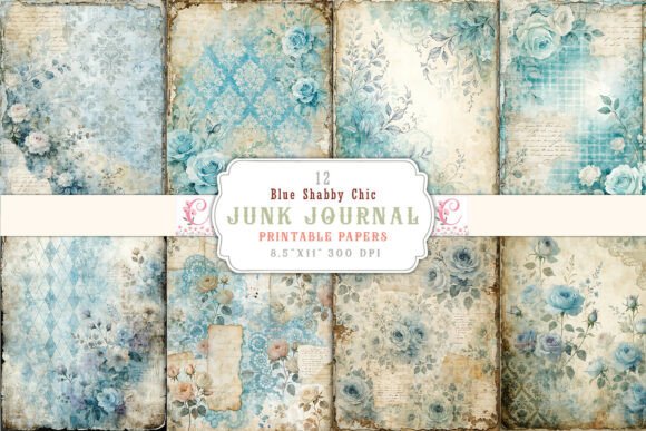 Unlocking Creativity with Blue Shabby Chic Junk Journal Pages for Your Next Project