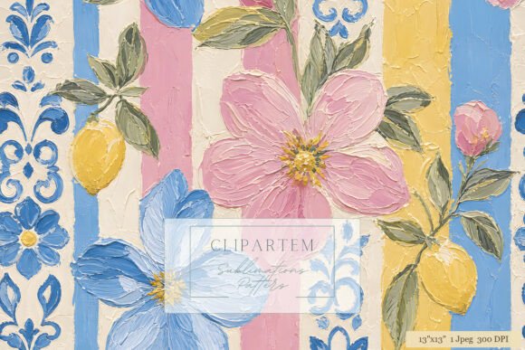 Unlocking Summer Elegance with the Pink Floral Lemon Stripe Pattern